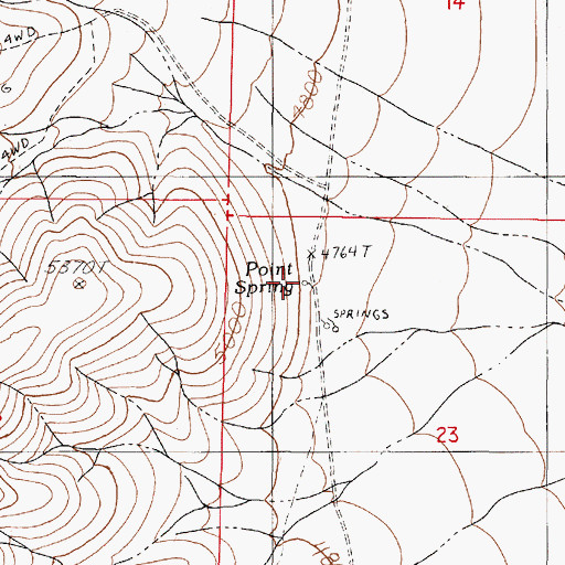 Topographic Map of Point Spring, NV