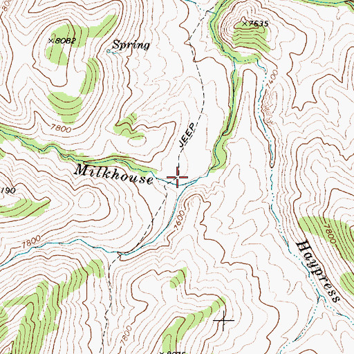 Topographic Map of Pole Creek, NV
