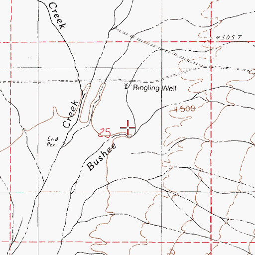 Topographic Map of Pole Creek, NV