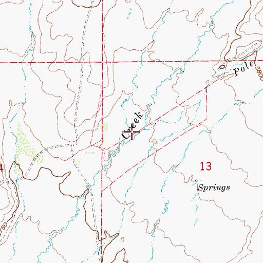 Topographic Map of Pole Creek, NV