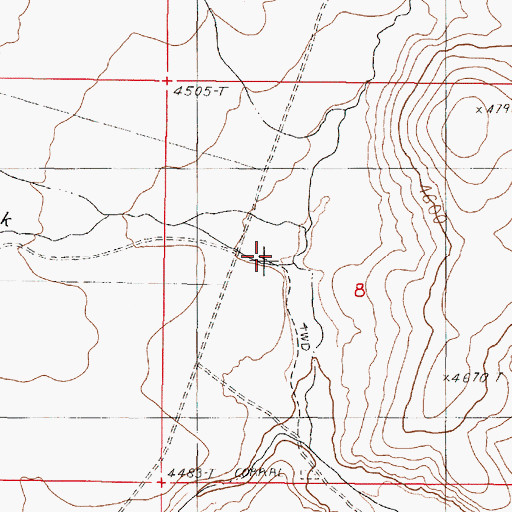 Topographic Map of Pole Creek, NV
