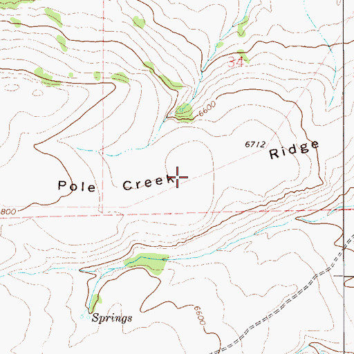 Topographic Map of Pole Creek Ridge, NV