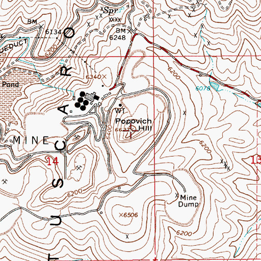 Topographic Map of Popovich Hill, NV