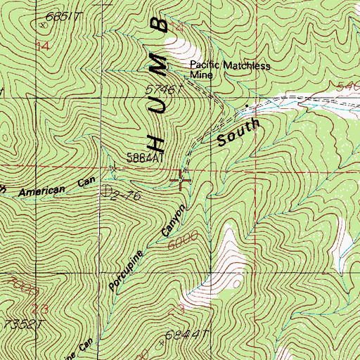 Topographic Map of Porcupine Canyon, NV