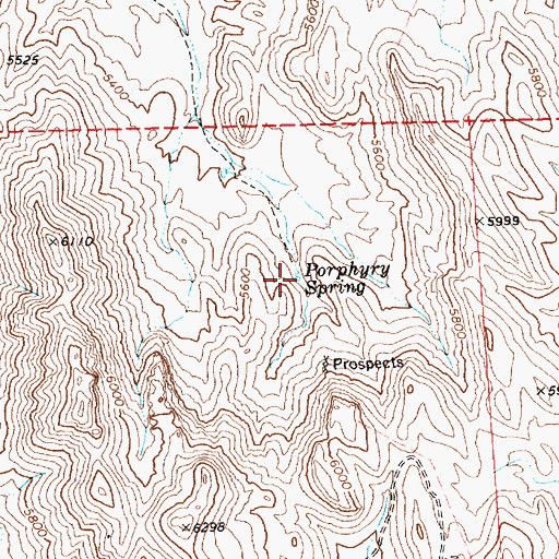 Topographic Map of Porphyry Spring, NV