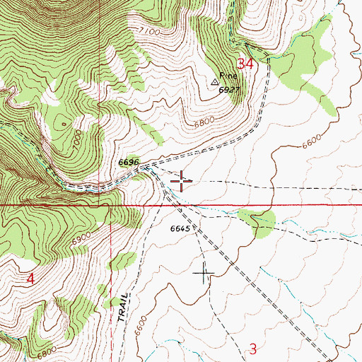 Topographic Map of Porter Canyon, NV