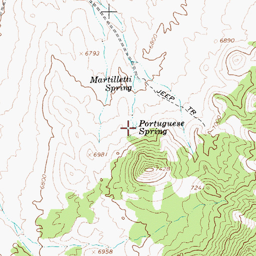 Topographic Map of Portuguese Spring, NV