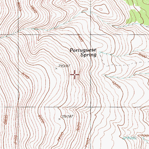 Topographic Map of Portuguese Spring, NV