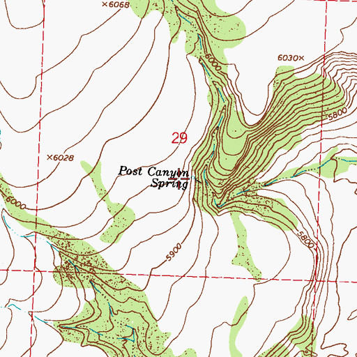 Topographic Map of Post Canyon Spring, NV