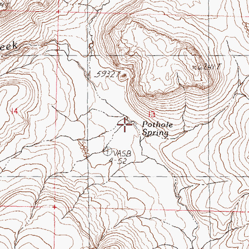 Topographic Map of Pothole Spring, NV
