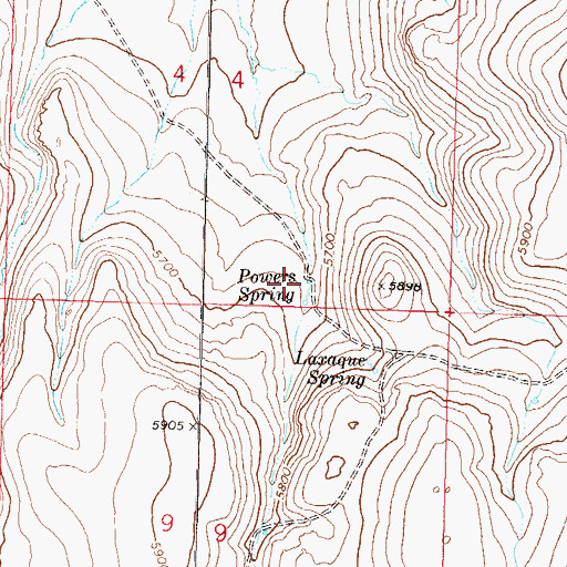 Topographic Map of Powers Spring, NV