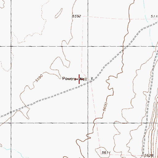 Topographic Map of Powers Well, NV