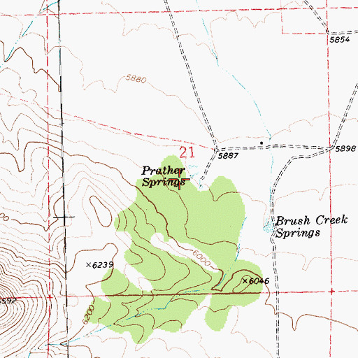 Topographic Map of Prather Springs, NV