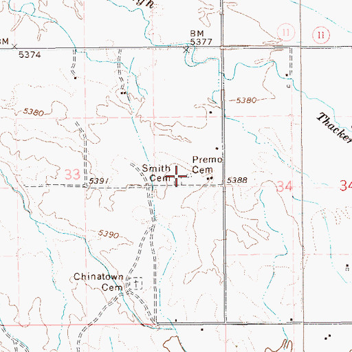 Topographic Map of Premo Cemetery, NV
