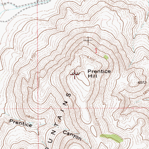 Topographic Map of Prentice Hill, NV