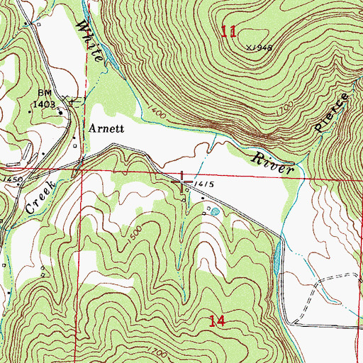 Topographic Map of Arnett Post Office (historical), AR