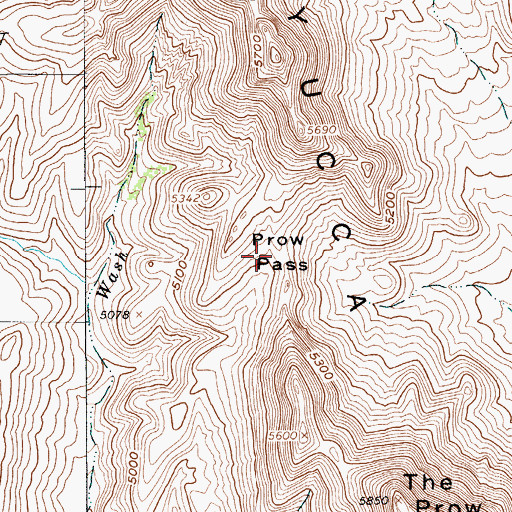 Topographic Map of Prow Pass, NV