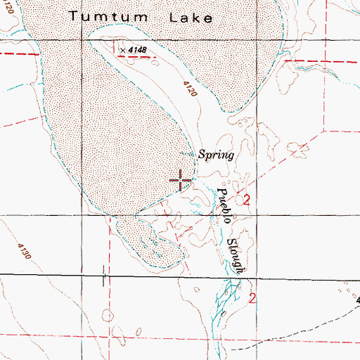 Topographic Map of Pueblo Slough, OR