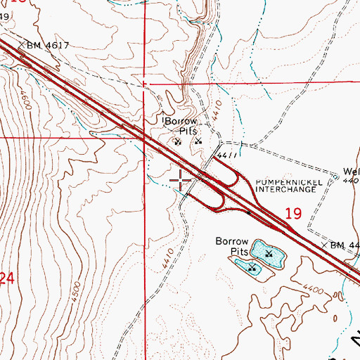 Topographic Map of Pumpernickel Interchange, NV