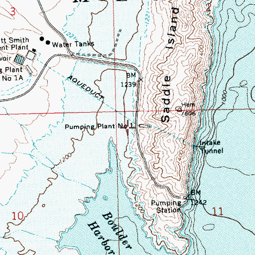 Topographic Map of Pumping Plant Number One, NV