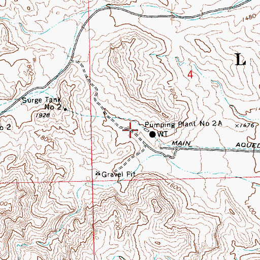 Topographic Map of Pumping Plant Number 2a, NV