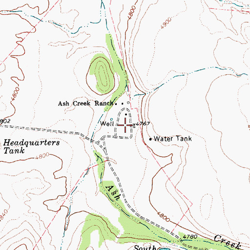 Topographic Map of Ash Creek Ranch, AZ