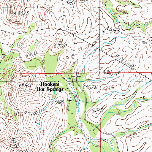 Topographic Map of Muleshoe Ranch, AZ