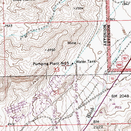 Topographic Map of Pumping Plant Number 5, NV