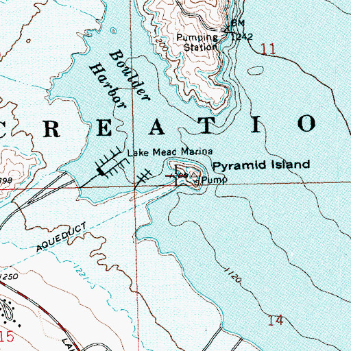 Topographic Map of Pyramid Island, NV