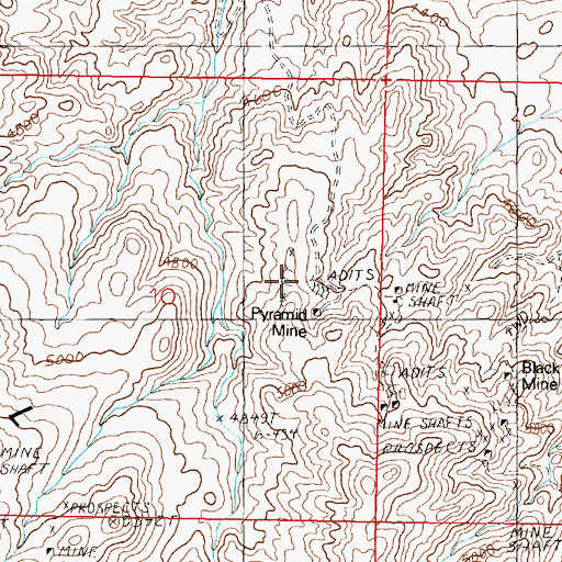 Topographic Map of Pyramid Mine, NV