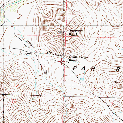 Topographic Map of Quail Canyon Ranch, NV