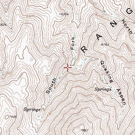 Topographic Map of Quaking Aspen Canyon, NV