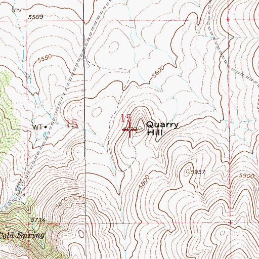 Topographic Map of Quarry Hill, NV