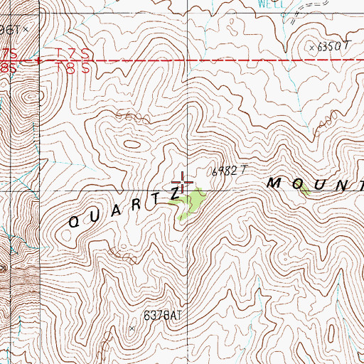 Topographic Map of Quartz Mountain, NV