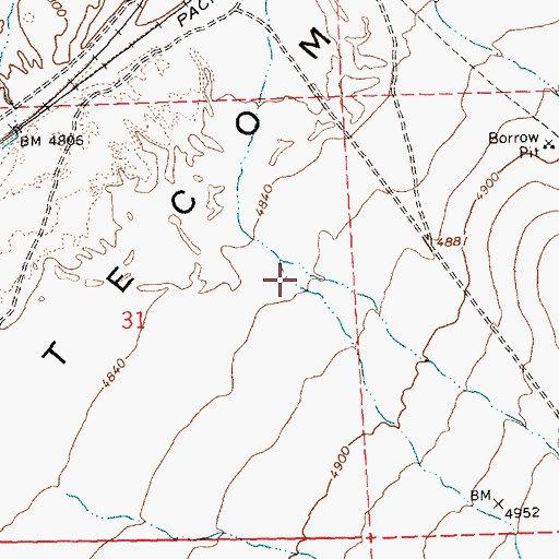 Topographic Map of Quartzite Canyon, NV