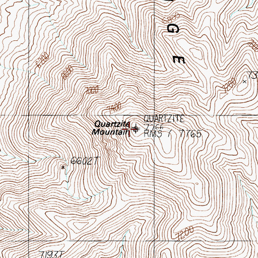 Topographic Map of Quartzite Mountain, NV