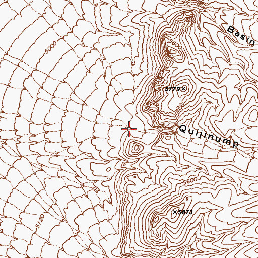 Topographic Map of Quijinump Canyon, NV