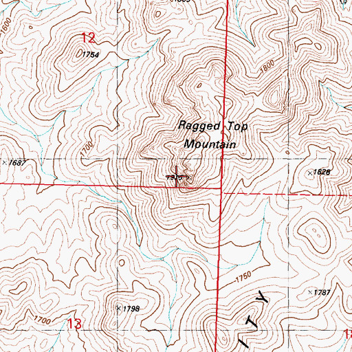 Topographic Map of Ragged Top Mountain, NV
