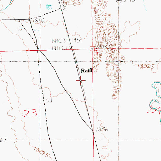 Topographic Map of Raiff, NV