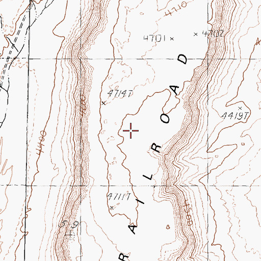 Topographic Map of Railroad Point, NV