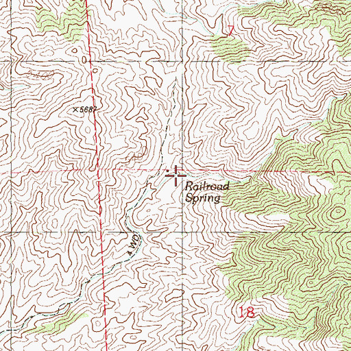 Topographic Map of Railroad Spring, NV