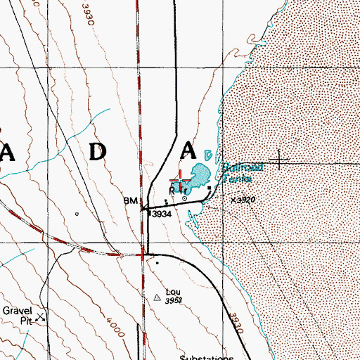 Topographic Map of Railroad Tanks, NV