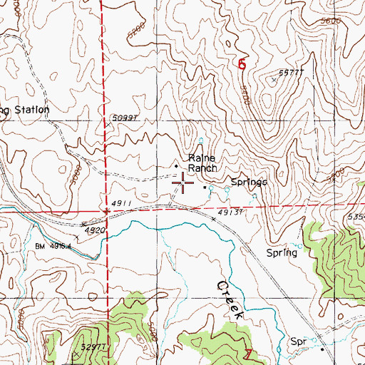 Topographic Map of Raine Ranch, NV