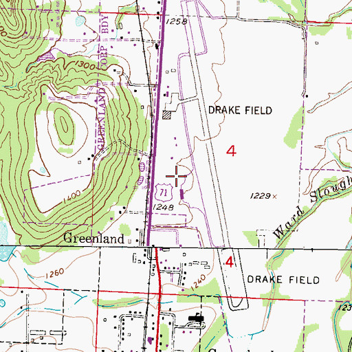 Topographic Map of Greenland Post Office, AR