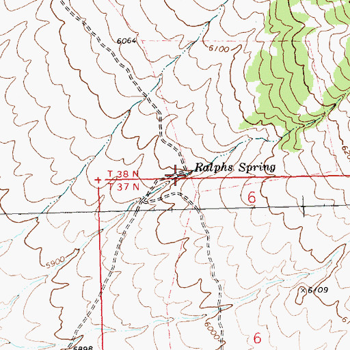 Topographic Map of Ralphs Spring, NV