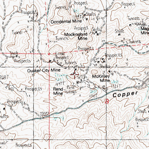 Topographic Map of Rand Mine, NV