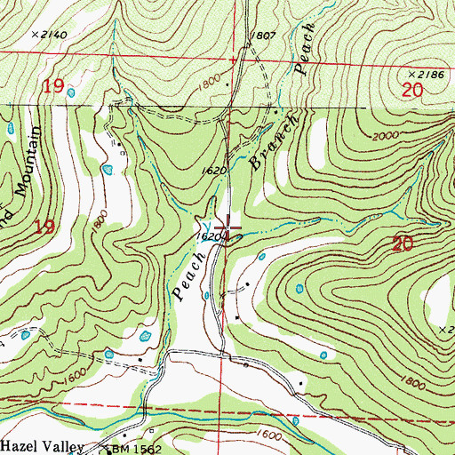 Topographic Map of Hazel Valley Post Office (historical), AR