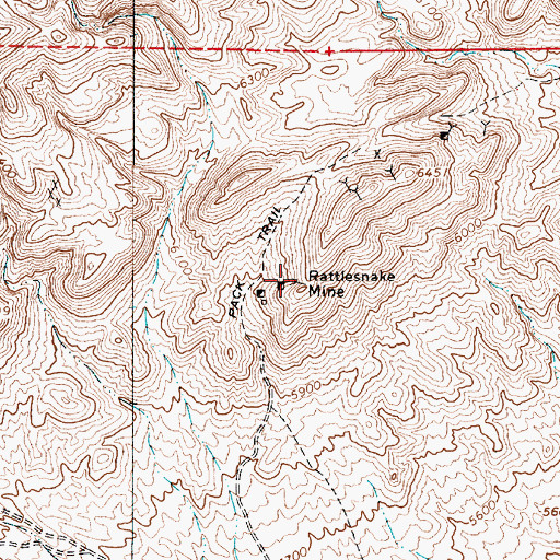 Topographic Map of Rattlesnake Mine, NV