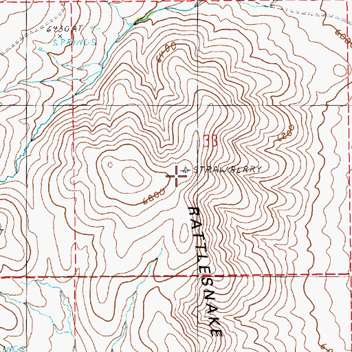 Topographic Map of Rattlesnake Mountain, NV