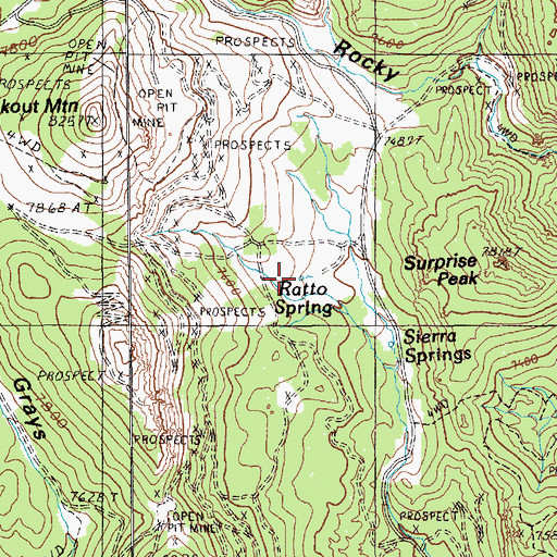 Topographic Map of Ratto Spring, NV